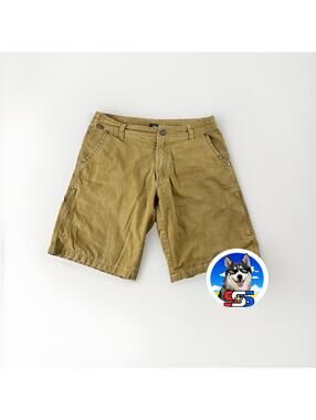 KUHL Men's 32 Cargo Shorts Tan Patina Dye Outdoor Hiking Utility 10" Inseam